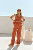 Blood Orange Elastic Drawstring Dita Pants