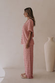 Blush Pink Crochet Knit Button Up Umiko Top