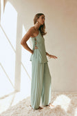 Sage Green Elastic Drawstring Zen Pants