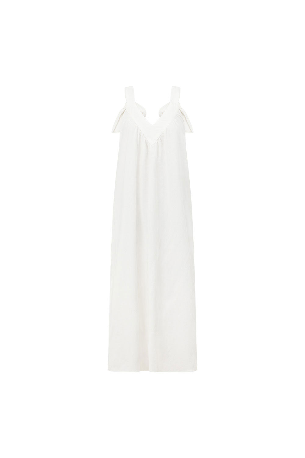 White Empire V Neck Tie Back Maxi Dream Dress