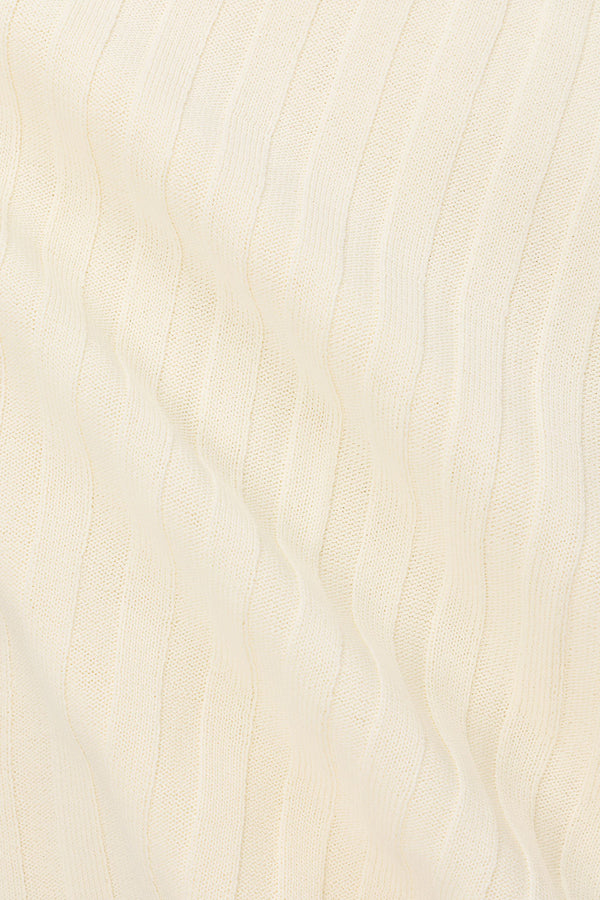 Cream Ribbed Strapless Winnie Top