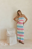 Pastel Stripe Crochet Knit Maxi Damaris Skirt