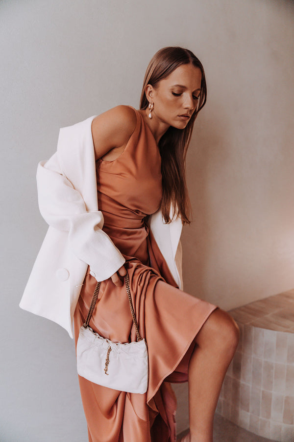 Coral Pleated Maxi Hailey Skirt