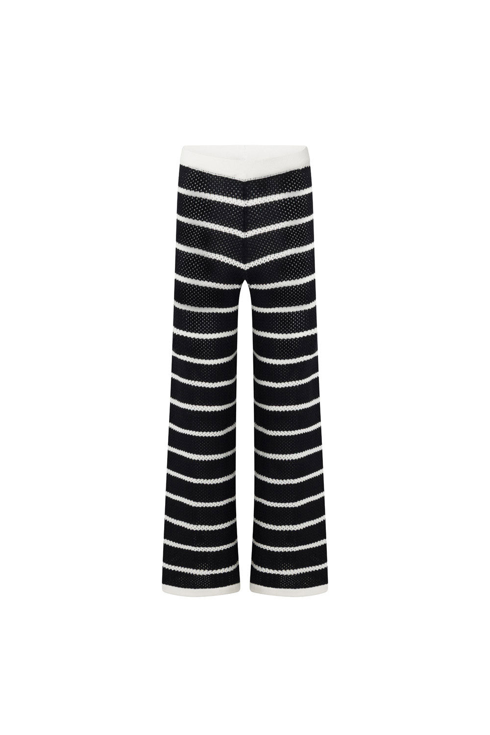 Black And White Stripe Elastic Mia Pants