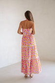 True Halterneck Maxi Dress -  Dulcie Daisy Purple Orange Pink Floral