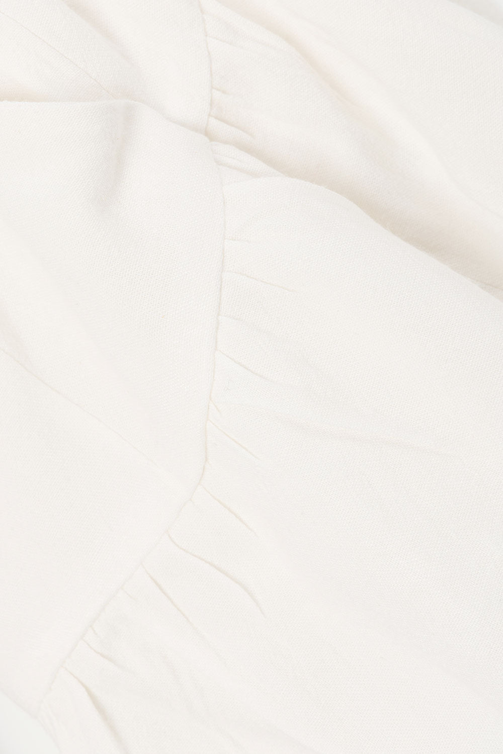 White High Waist Gathered Flounce Panel Luna Shorts