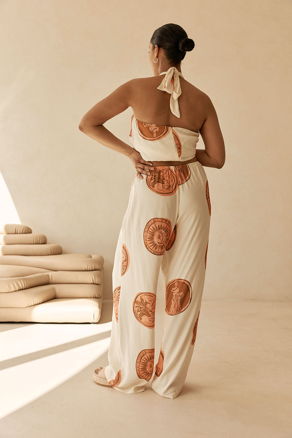 Beige Nomisma Sea Shell Print Drawstring Rosalee Paints