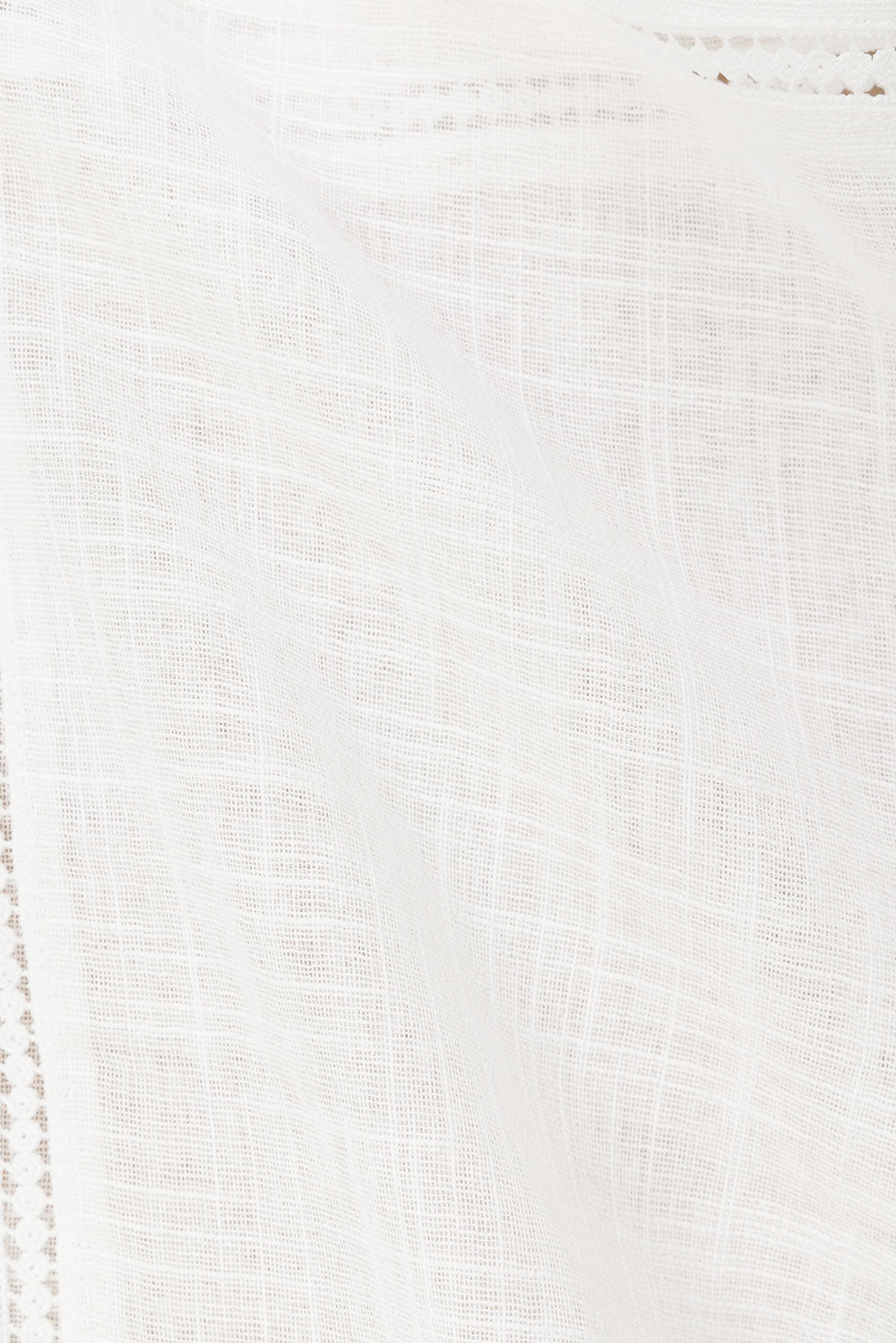 White Cheesecloth Short Sleeve Button Up Banks Top