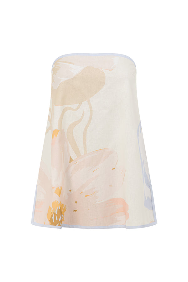 Pink Vintage Bloom Print Strapless Oaklynn Top