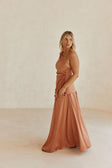 Coral Pleated Maxi Hailey Skirt