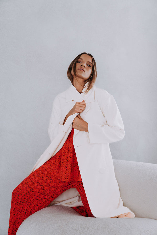 Off White Longline Arabella Trench Coat