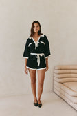 Black Collar V Neck Sammi Playsuit