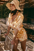 Yellow Breeze Floral Button Up Collar Sicily Top