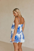 Danna Thin Strap Playsuit - Seashell Print, Blue, White