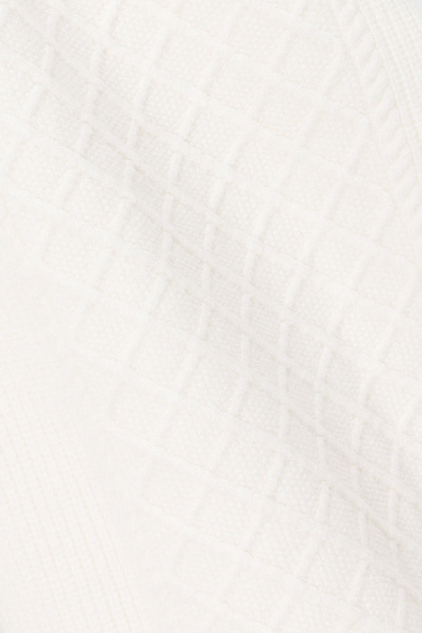 White Cable Knit Maxi Lotus Skirt