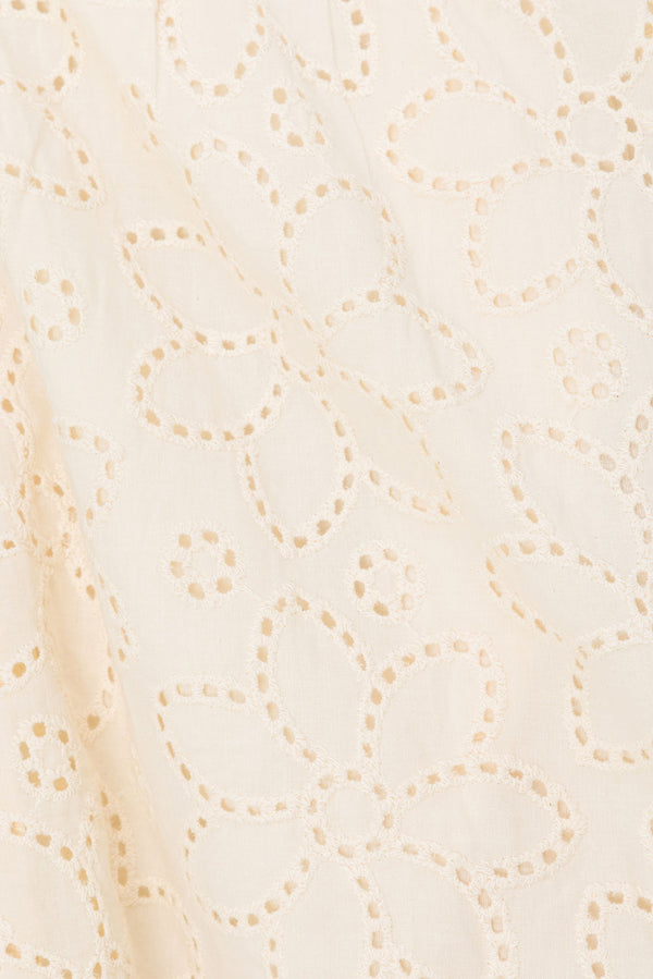 White Broderie V Neck Wrap Mini Gracia Dress