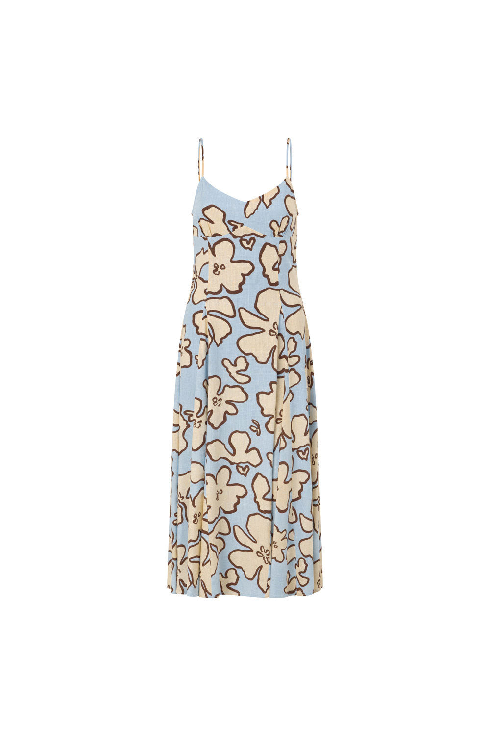 Blue Floral Adjustable Strappy Maxi Seme Dress