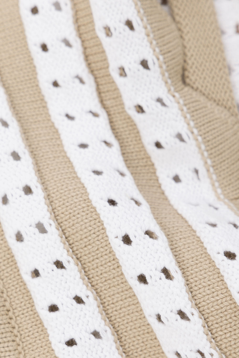 White and Brown Stripe Strappy Aston Crop Top