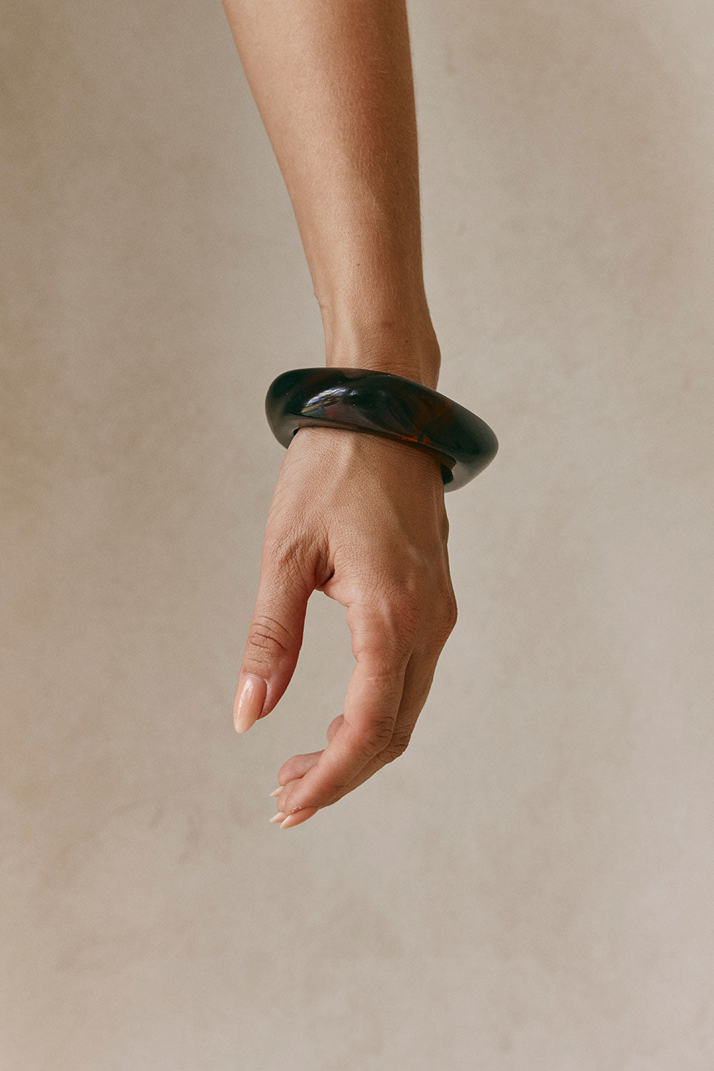 Espresso Brown Resin Chunky Geo Alaria Bangle 