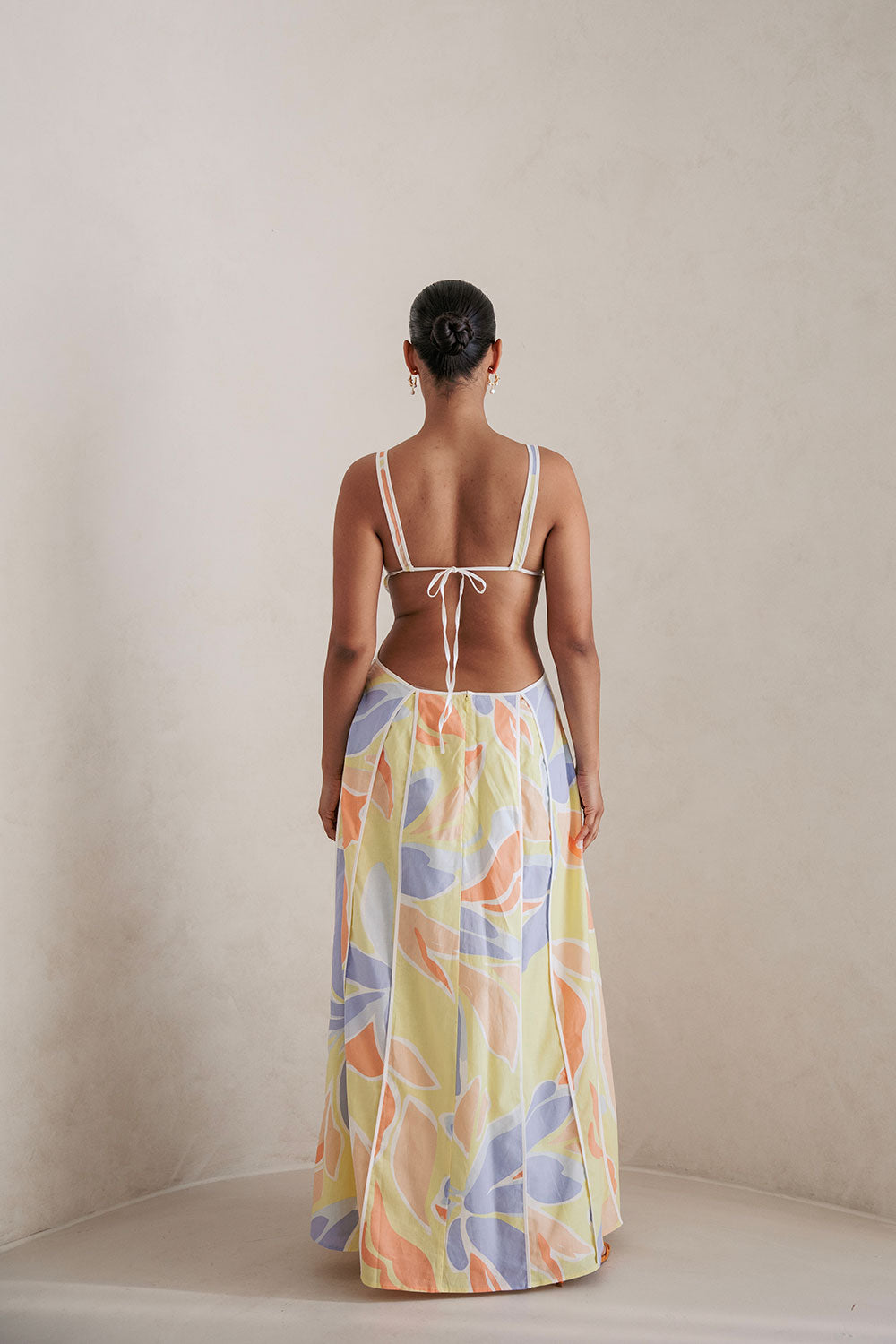 Eliska Cutout Maxi Dress  - Elia Purple Yellow Orange