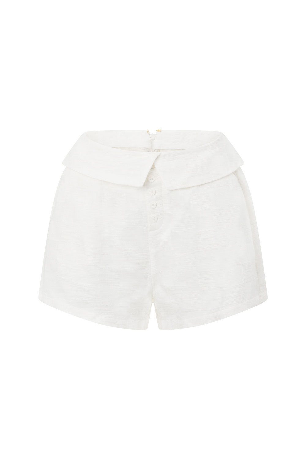 White Fold High Waist Pocket Cena Shorts