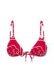 Red Voyage Print Strappy Nusa Tri Bikini Top