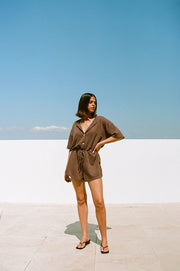 SAMPLE-Juniper Playsuit - Chocolate