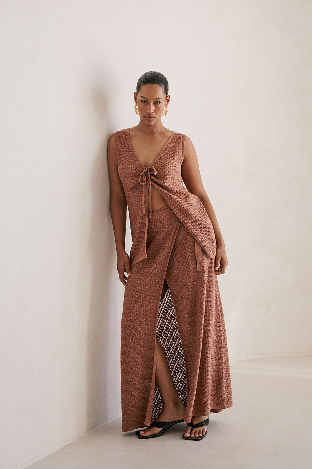 Sonnet Knit Skirt - Brown