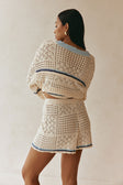Cream Patch Crochet Knit High Waist Balia Shorts