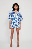 SAMPLE-Thessy Top - Blue Leaf
