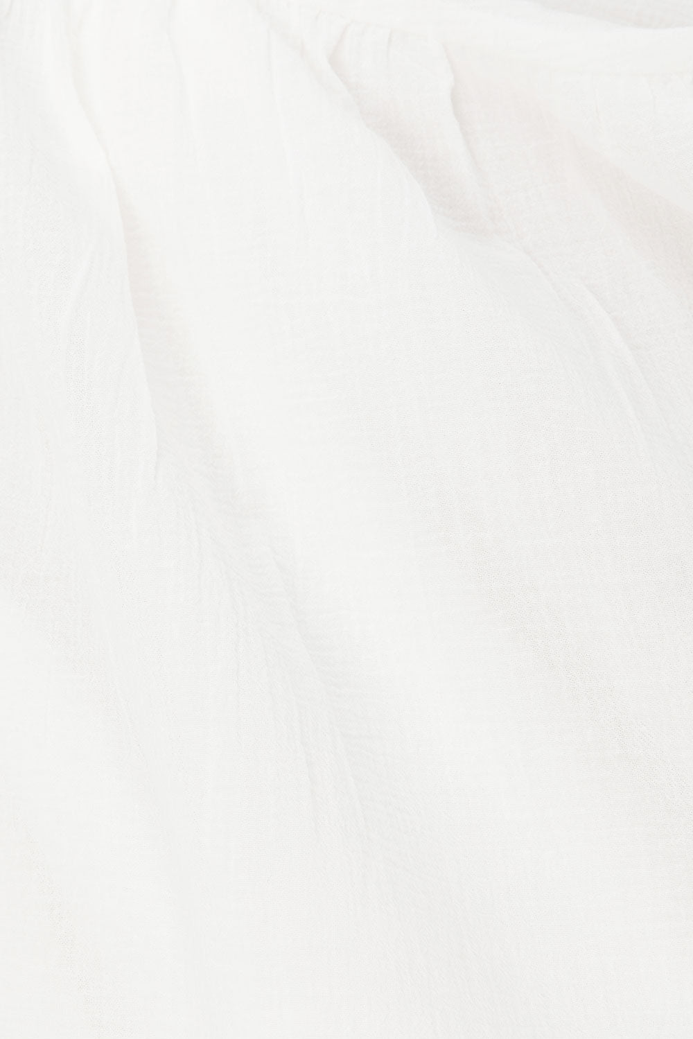 White Button Up Short Sleeve Founce Elodie Top