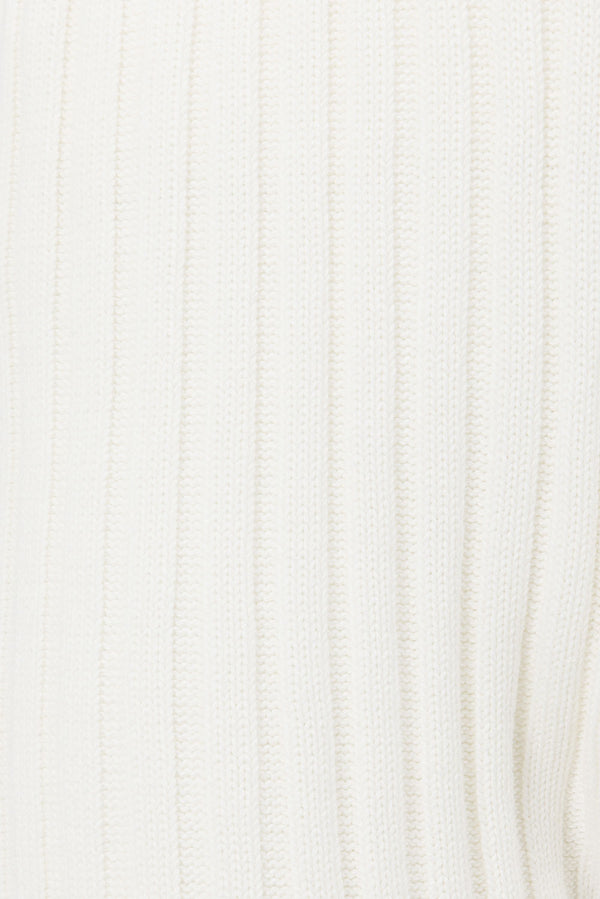 Celine Ribbed Knit Top - White