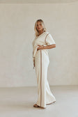 Off White Ribbed Drawstring Cinna Pants