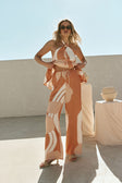 Peach Solanto Print Drawstring Victoria Pants