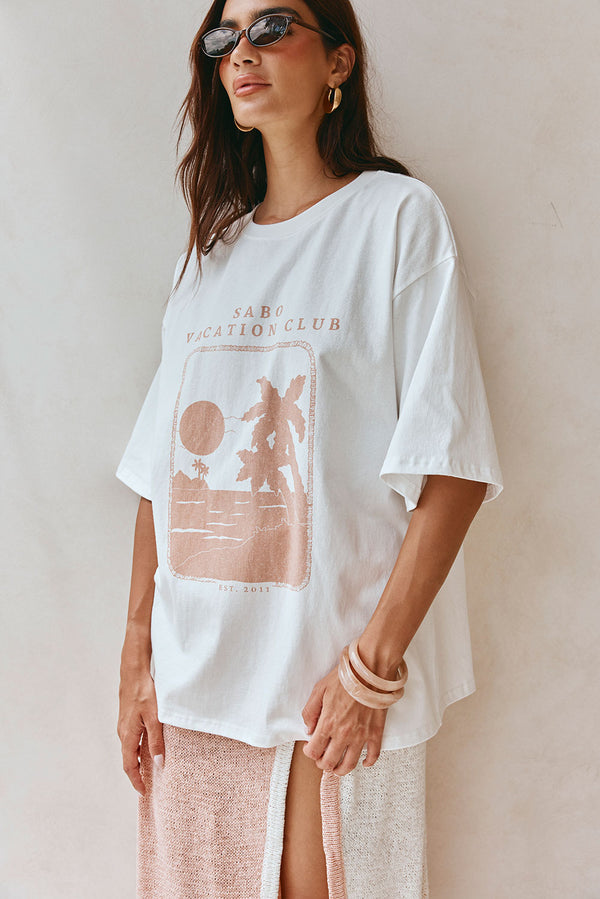 Pink Cotton Boxy Vintage Graphic Britta Tee