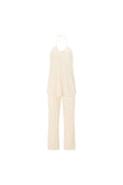 Cream Halter Top Overlay Ayden Jumpsuit