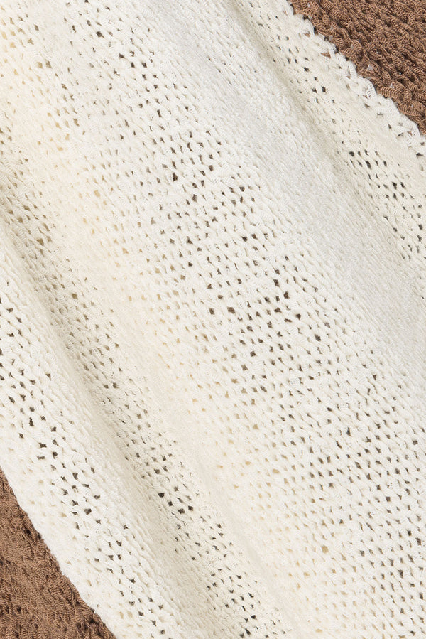 Brown Two Toned Knit Maxi Mira Skirt