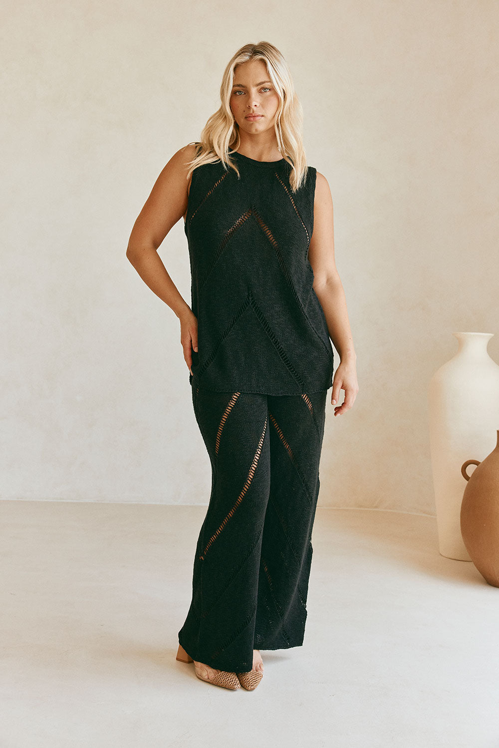 Josiah Elasticated Pants - Black