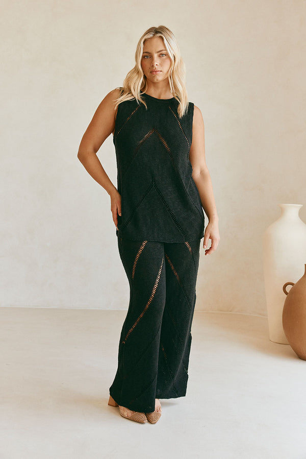 Josiah Elasticated Pants - Black