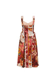 Red Floral Barocca Print Sweetheart Maxi Alessa Dress