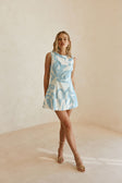Blue Oceana Curve Bow Mini Natsuki Dress