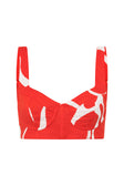Dien Bustier Top - Evoke Red, White