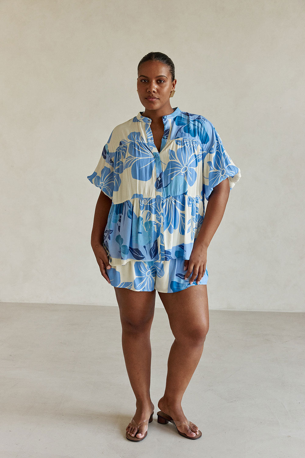 SAMPLE-Lani Shorts - Azure Bloom