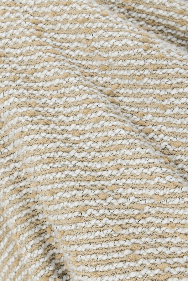 Tan Boucle Off Shoulder Maxi Poppy Dress