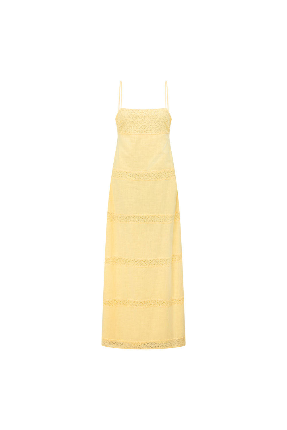 Yellow Cotton Strappy Maxi Vida Dress