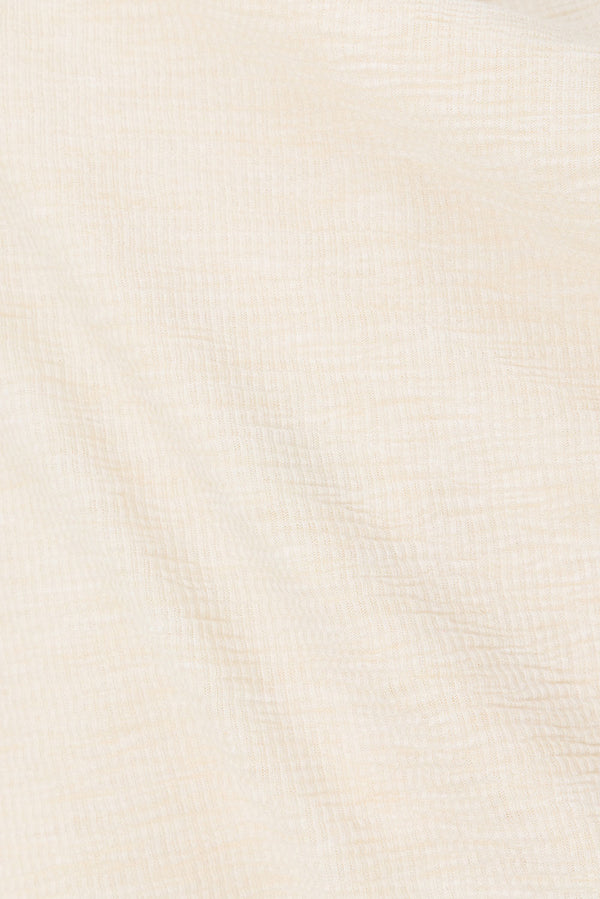 Cream One Shoulder Side Tie Zen Top