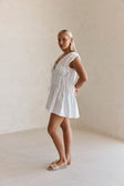 Bridal White Gathered Drawstring Mini Joslin Dress