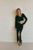 Black Asymmetric Button Up Cropped Indi Top