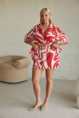 Red and Pink Darling Floral Print A Line Delphia Skirt
