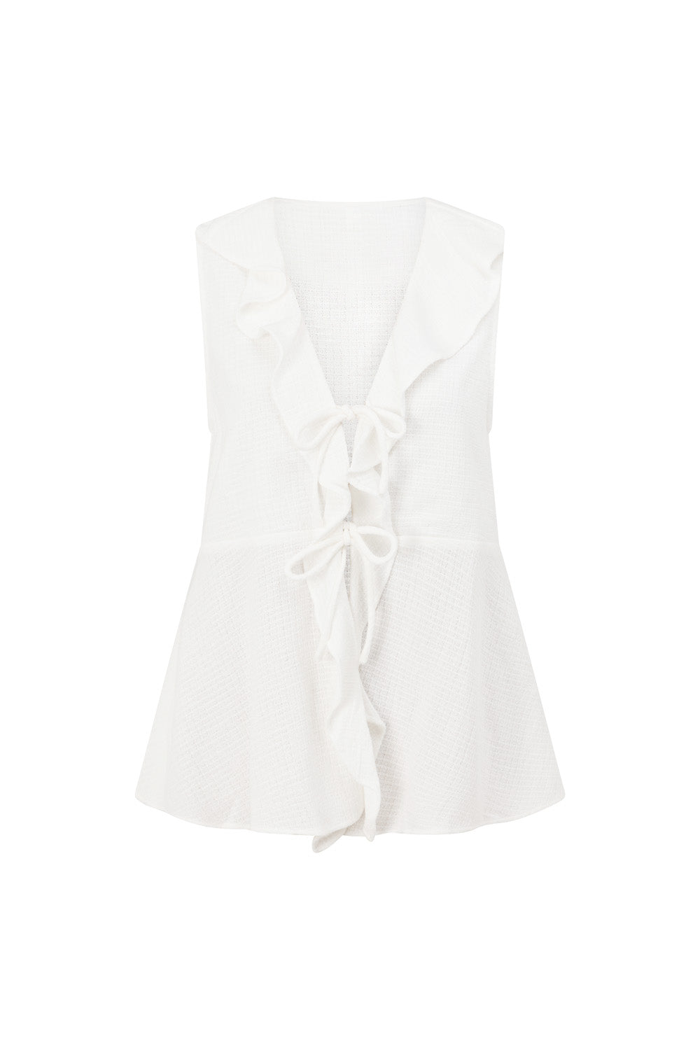 White Cotton Front Tie Saskia Top